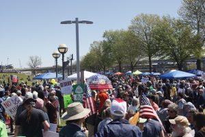 The Community Connect Fair sponsored by ILRCA following the No Kings 3 march. Photo: courtesy of the organization.